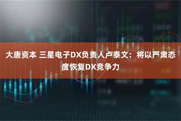 大唐资本 三星电子DX负责人卢泰文：将以严肃态度恢复DX竞争力